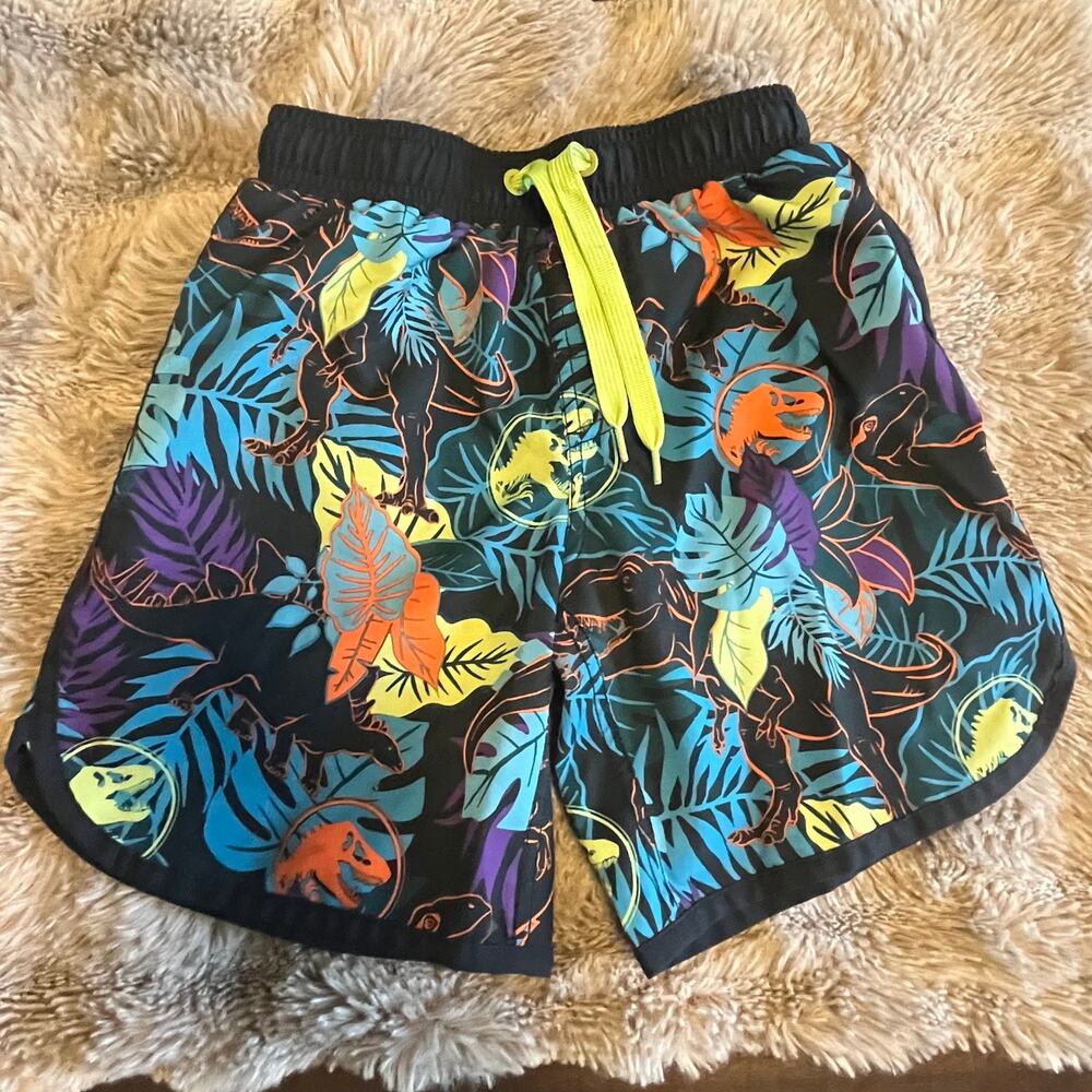 Jurrasic World Tropical Print Boys Swim Trunks Size 6/7